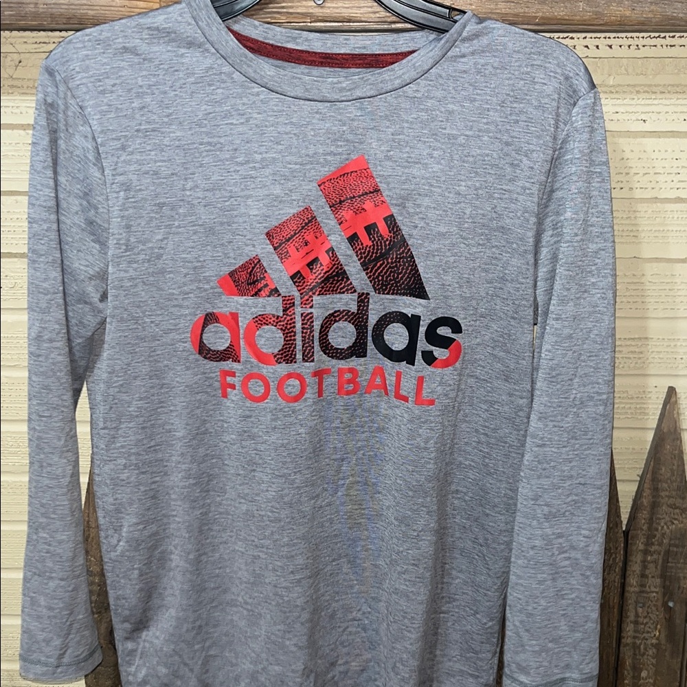 Adidas Kids Gray Long Sleeve Football Tee